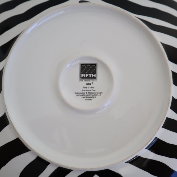 Zebra Pattern Accent Fine China Serving Plate, 222 Fifth - Picture 7 of 8